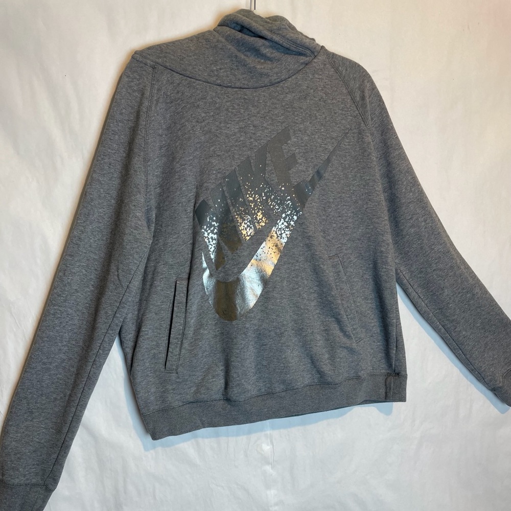 WOMENS TURTLENECK WRAP GRAY PULLOVER SWEATER